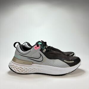 Nike React Miler Shield Gray Black Pink Athletic Running Shoes Women's Size 8